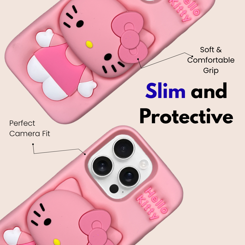 iPhone 14 Pro Kitty Cat Soft Silicone Case – Pink