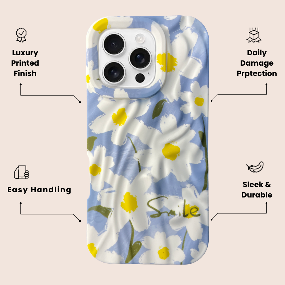 iPhone 16 Pro Daisy Pattern Protective Case – Floral
