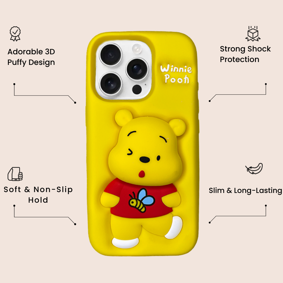 iPhone 15 Pro Max Honey Bear Soft Silicone Case – Yellow