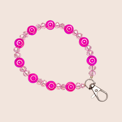 🌈 Iridescent Pearl Phone Charm – Fairy Glam Crystal Wrist Strap ✨