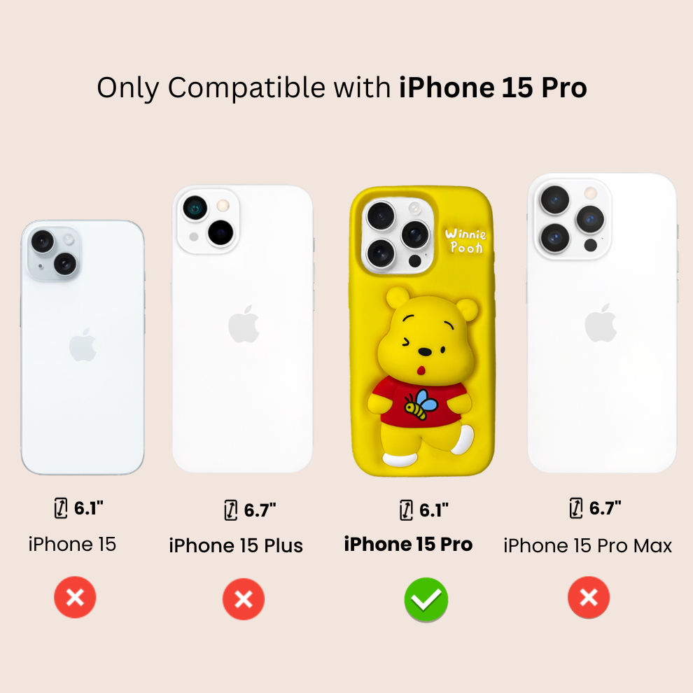 iPhone 15 Pro Honey Bear Soft Silicone Case – Yellow