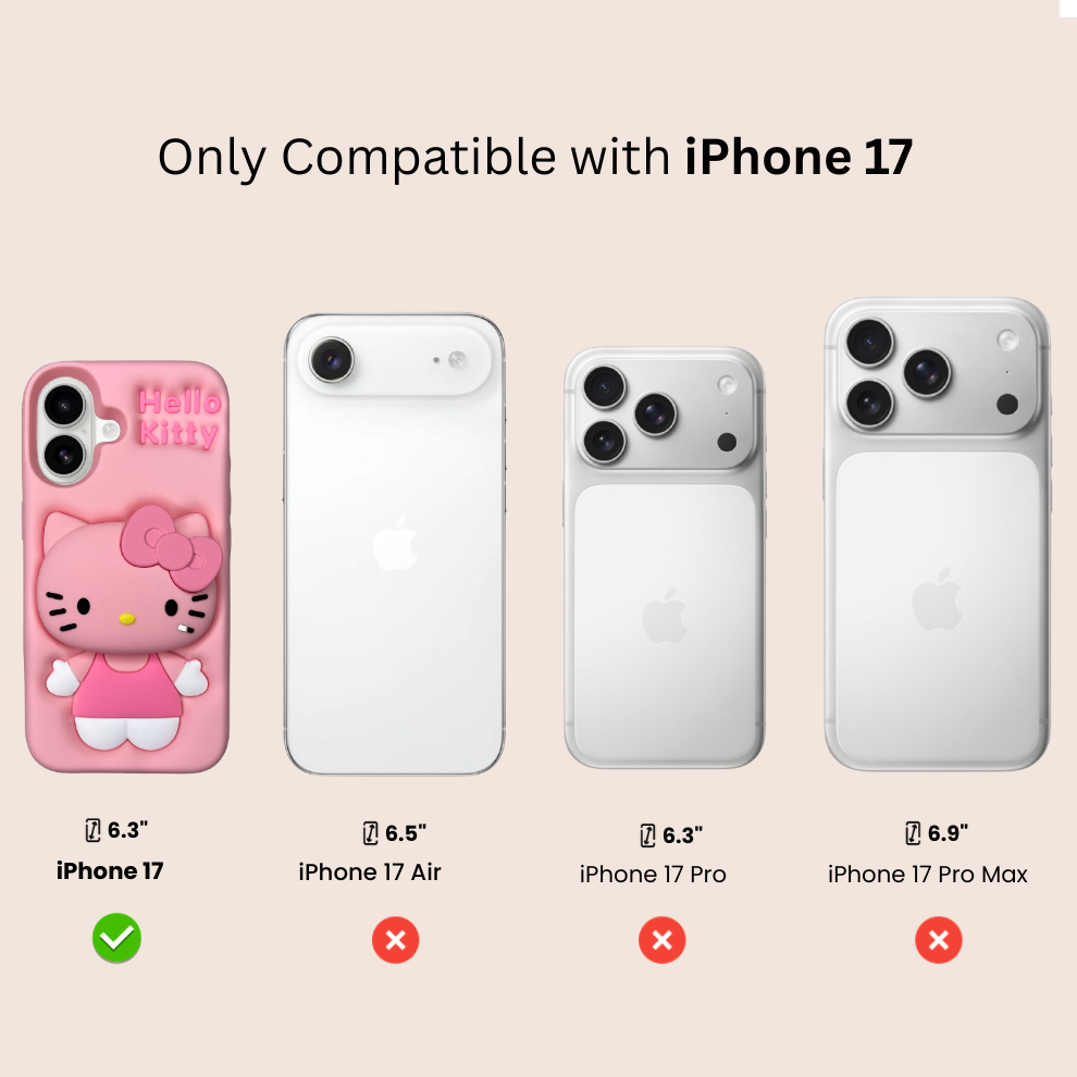 iPhone 17 Kitty Cat Soft Silicone Case – Pink