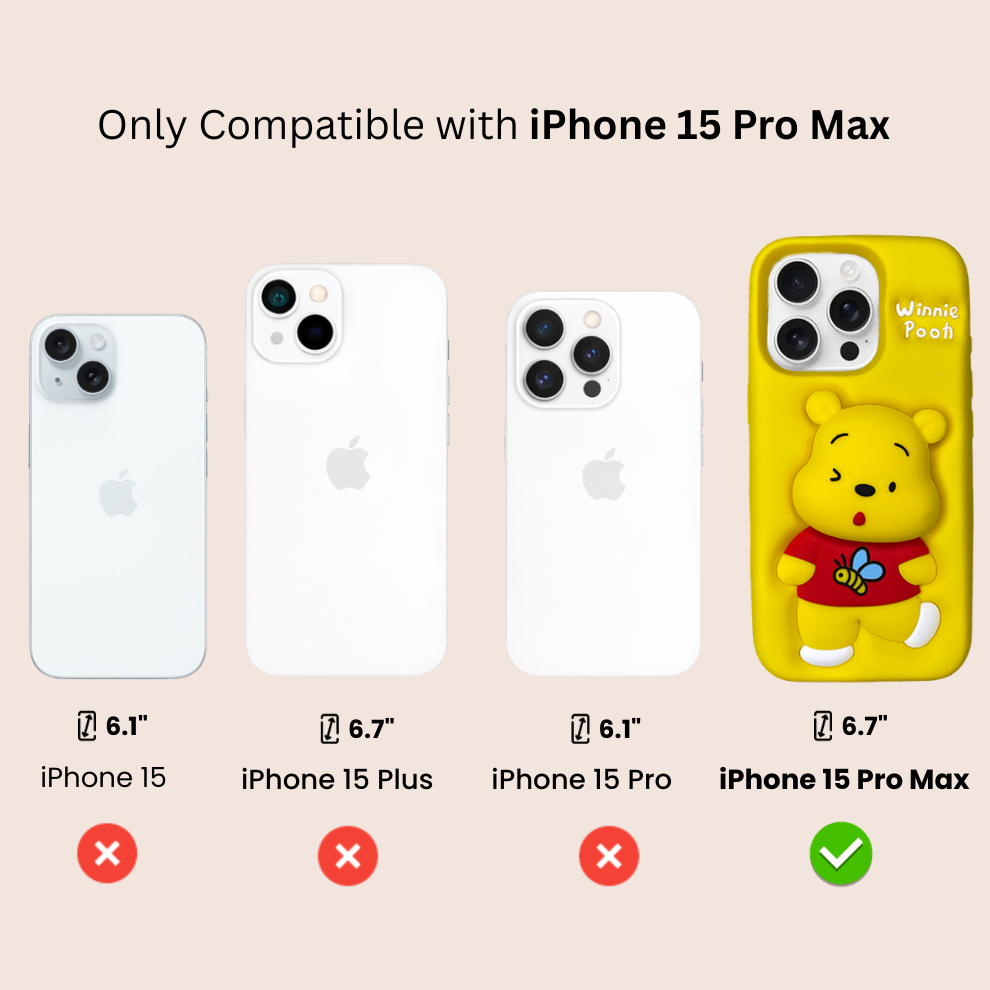 iPhone 15 Pro Max Honey Bear Soft Silicone Case – Yellow