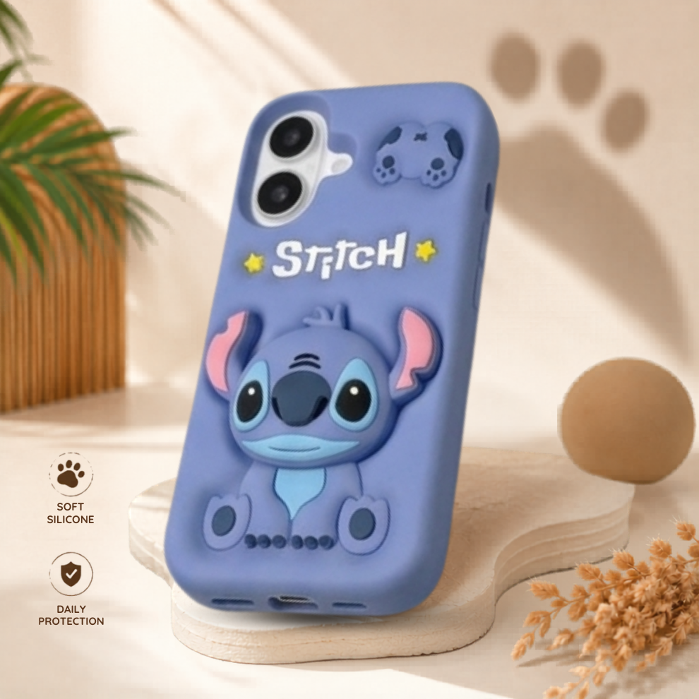 iPhone 16 Alien Soft Silicone Case – Blue