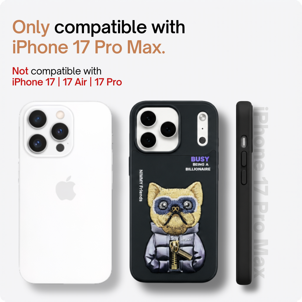 iPhone 17 Pro Max 3D Dog Case – Black