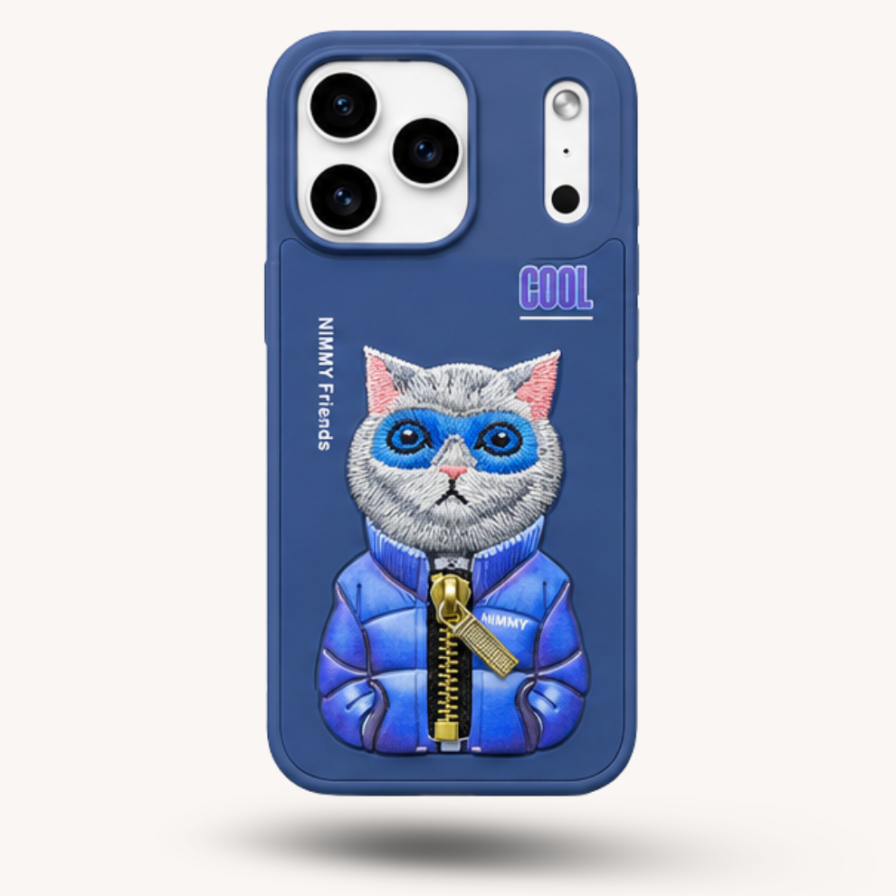 iPhone 17 Pro Max 3D Cat Case – Blue