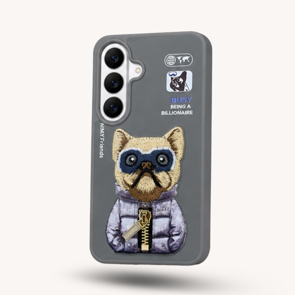 Samsung S26 3D Dog Case – Grey