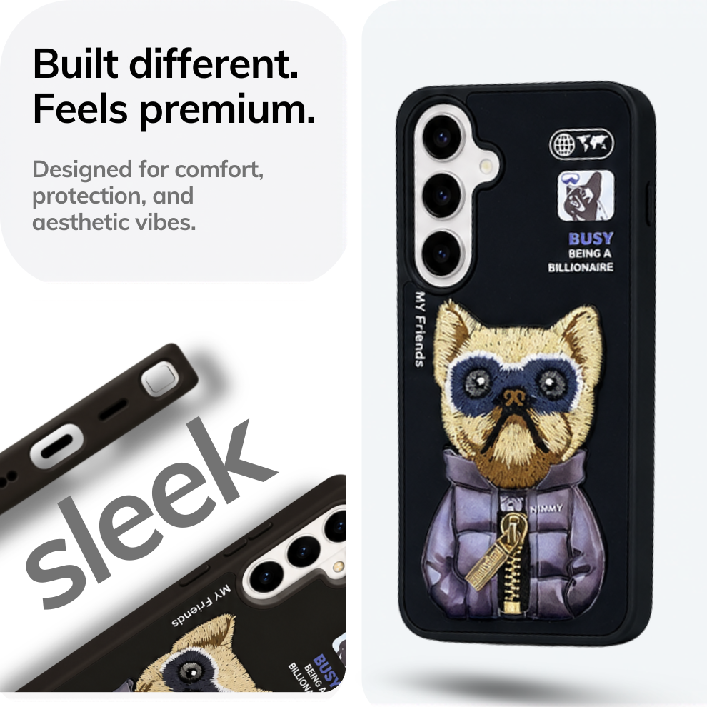 Samsung S24 3D Dog Case – Black