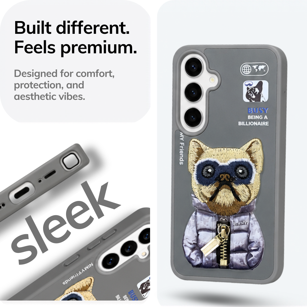 Samsung S24 3D Dog Case – Grey