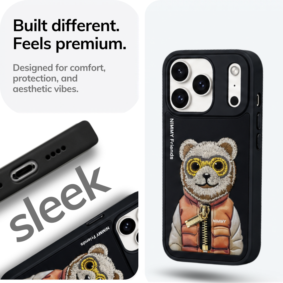 iPhone 17 Pro 3D Bear Case – Black