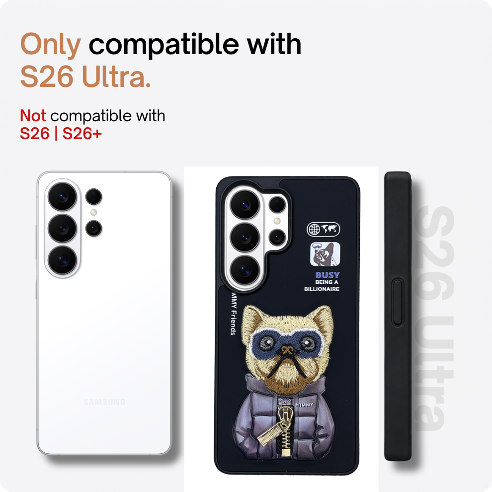 Samsung S26 Ultra 3D Dog Case – Black