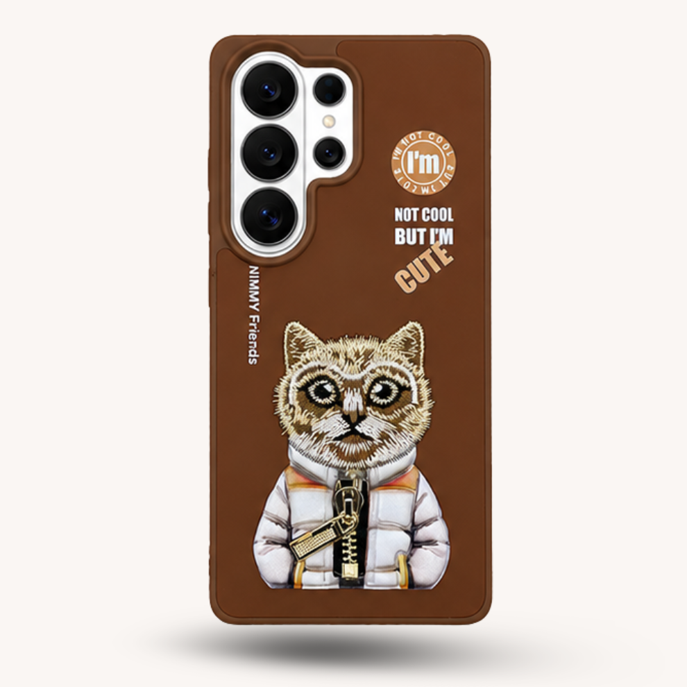 Samsung S26 Ultra 3D Cat Case – Brown