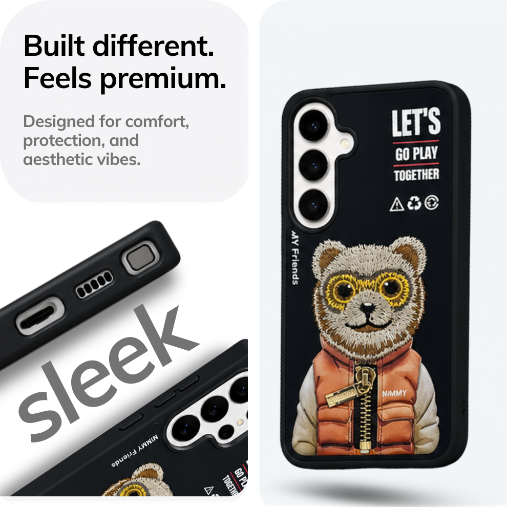 Samsung S24 3D Bear Case – Black