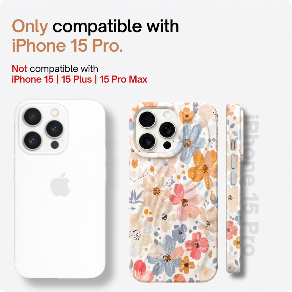 iPhone 15 Pro Spring Pattern Protective Case – Floral