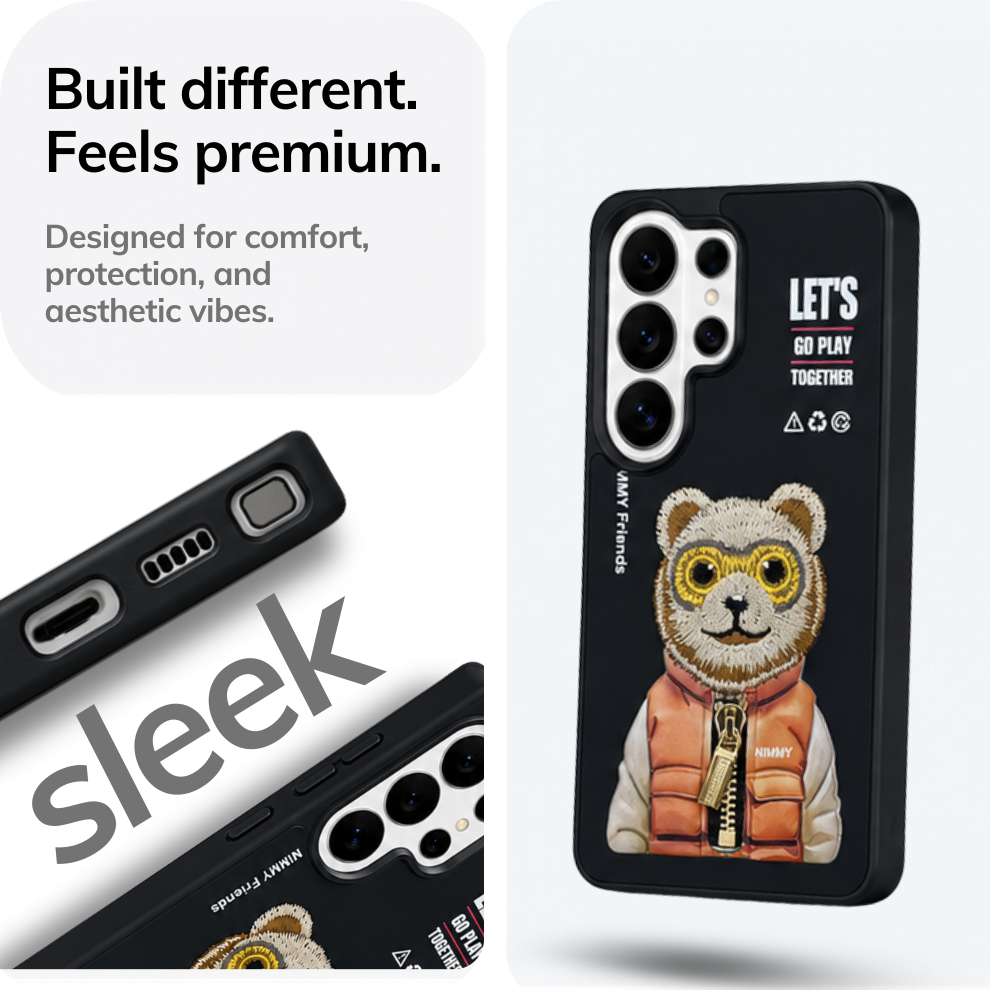 Samsung S25 Ultra 3D Bear Case – Black