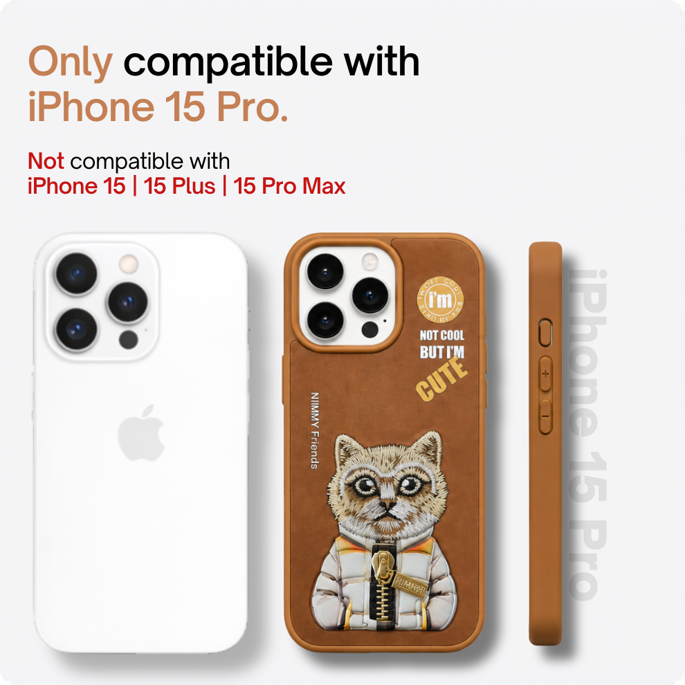 iPhone 15 Pro 3D Cat Case – Brown