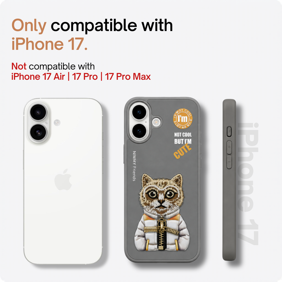 iPhone 17 3D Cat Case – Grey