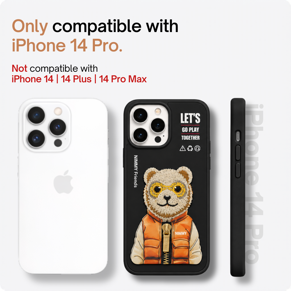 iPhone 14 Pro 3D Bear Case – Black