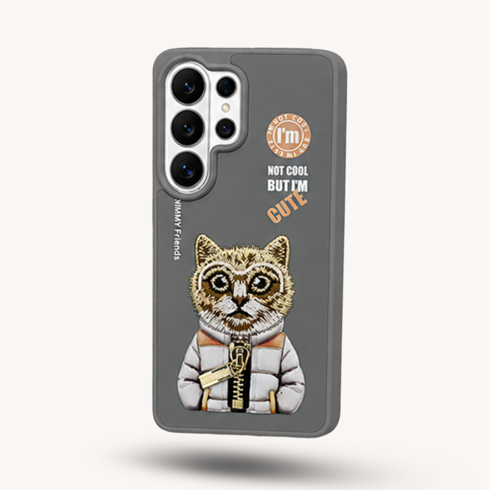 Samsung S26 Ultra 3D Cat Case – Grey