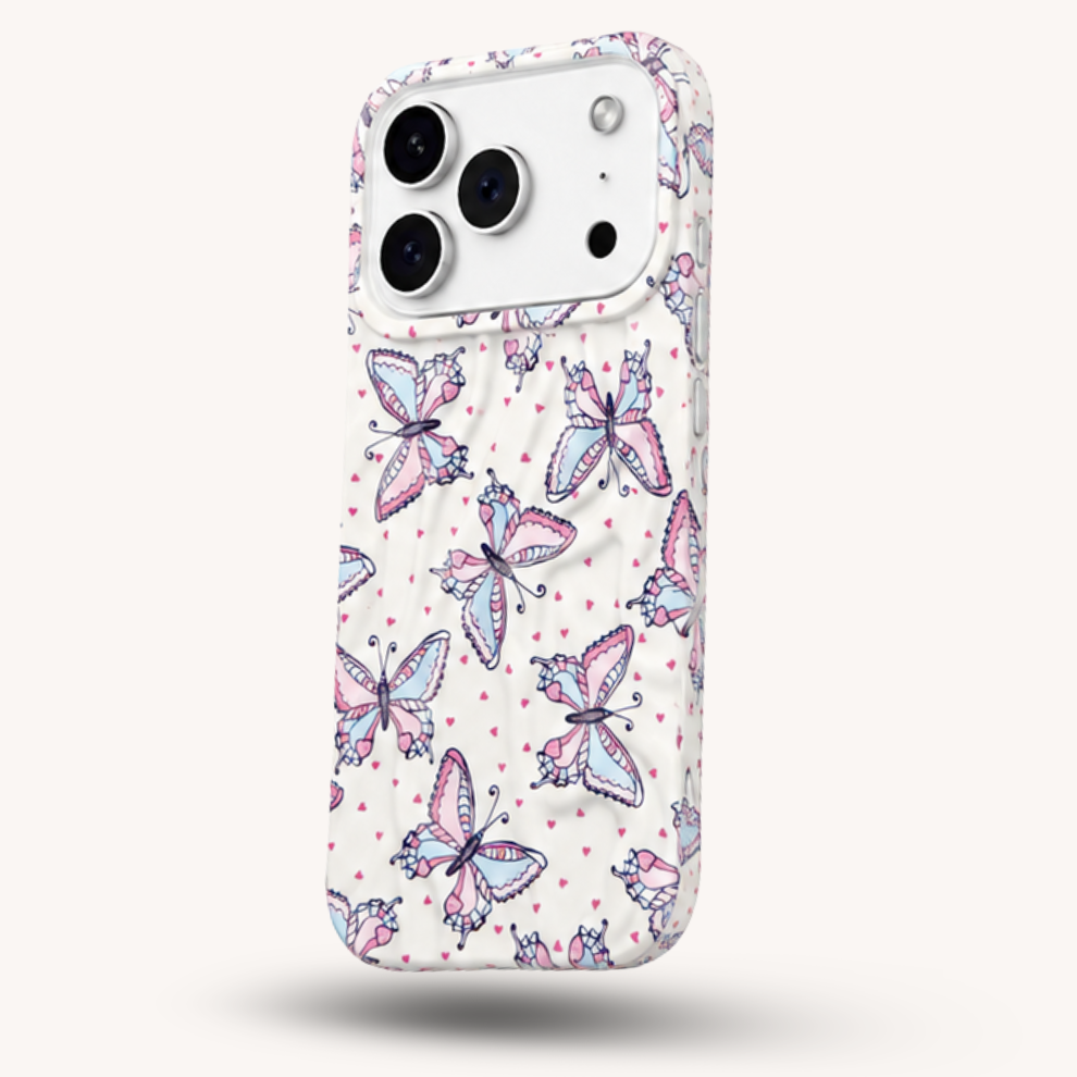 iPhone 17 Pro Max Butterfly Pattern Protective Case – Floral