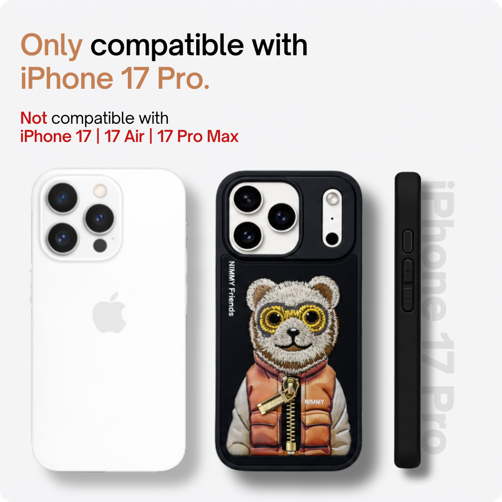 iPhone 17 Pro 3D Bear Case – Black