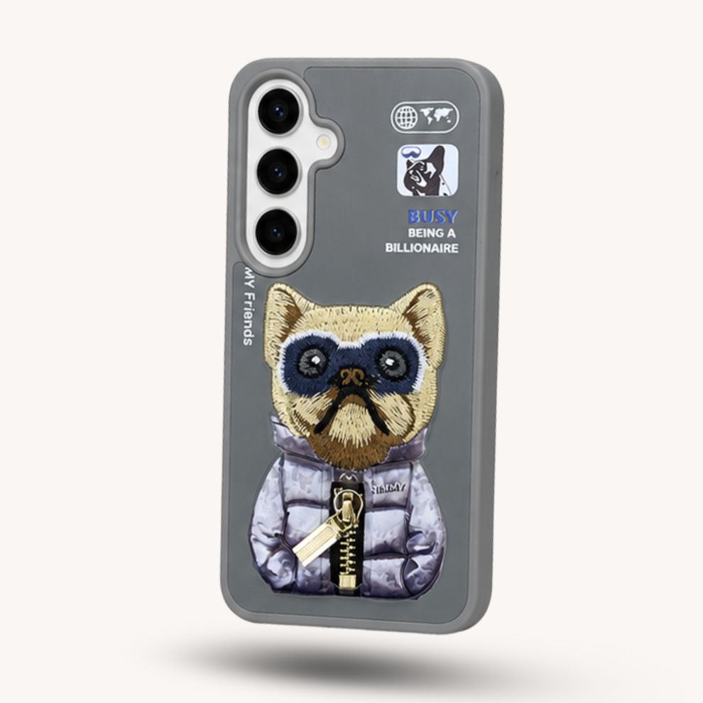 Samsung S24 3D Dog Case – Grey