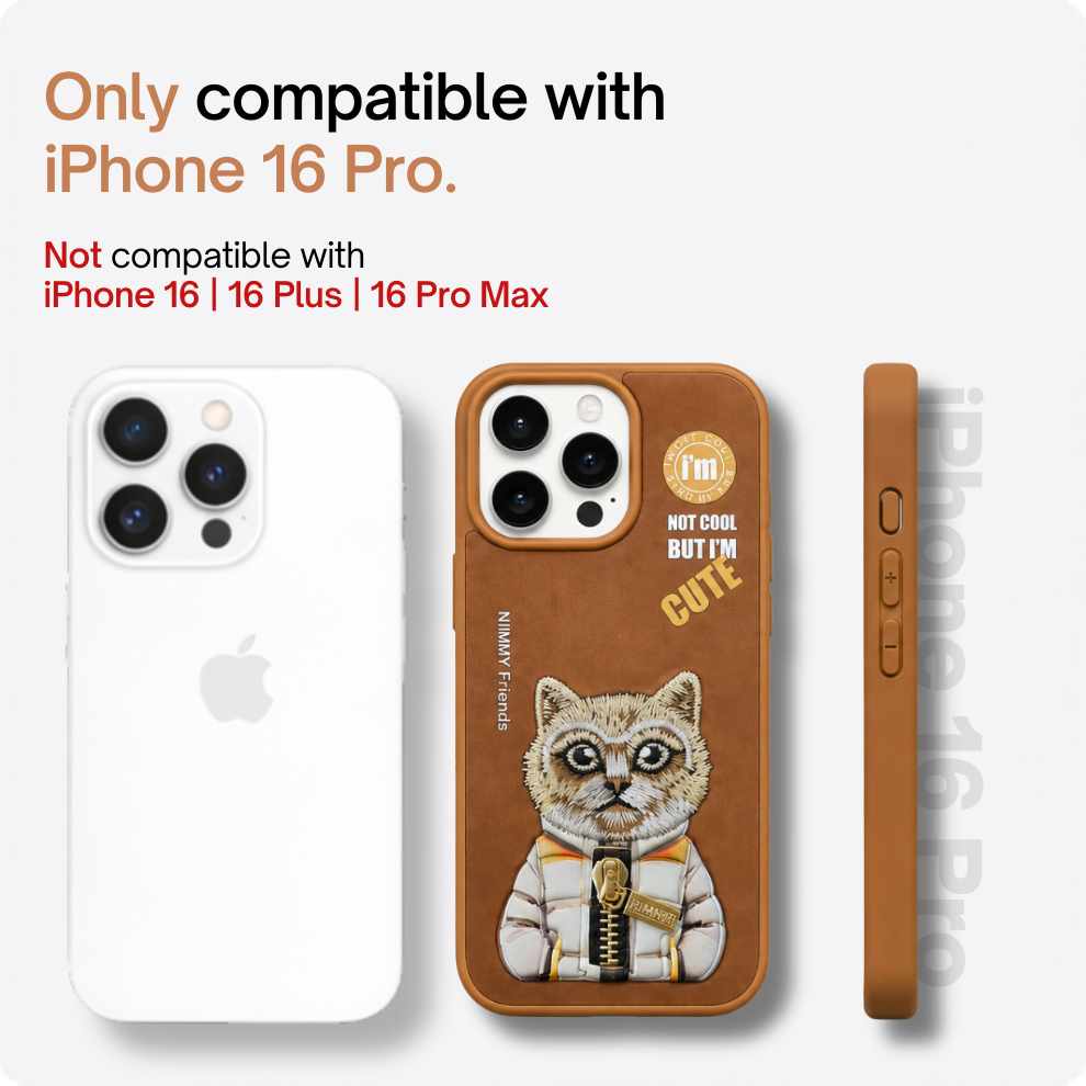 iPhone 16 Pro 3D Cat Case – Brown