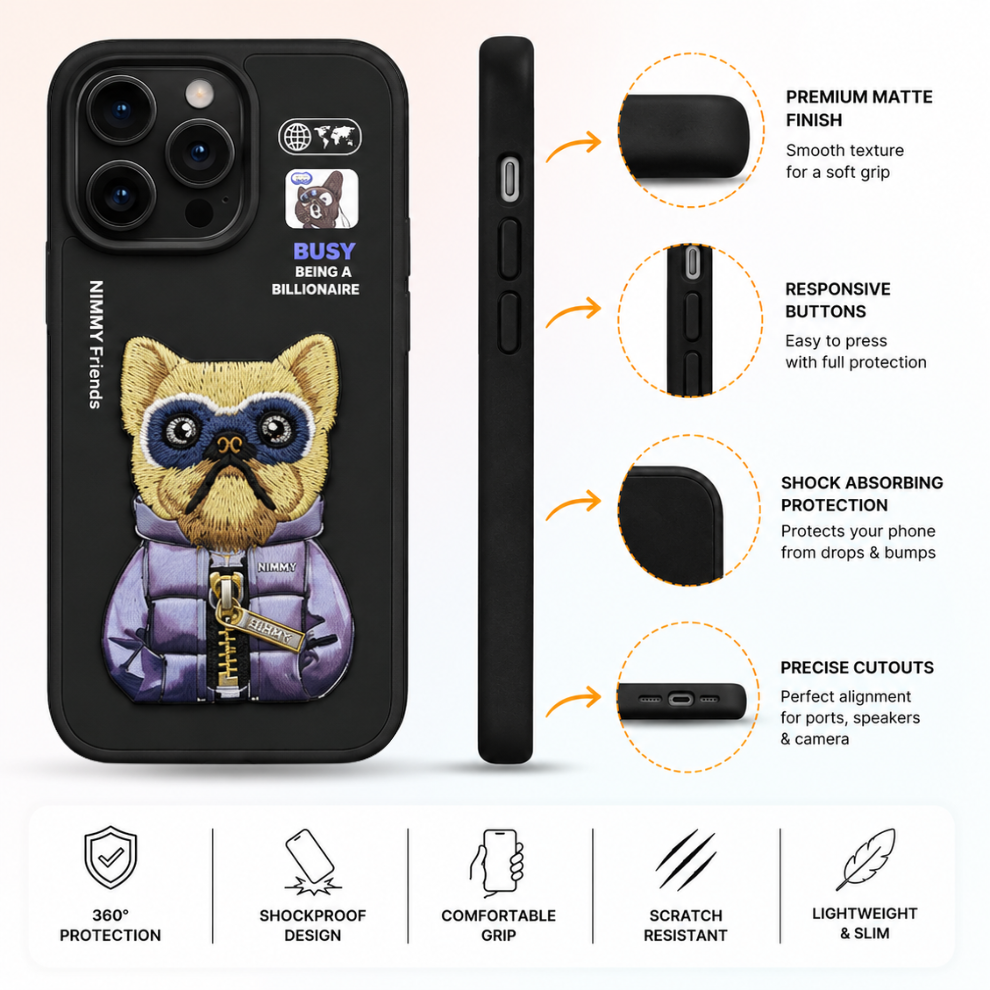 iPhone 14 Pro 3D Dog Case – Black