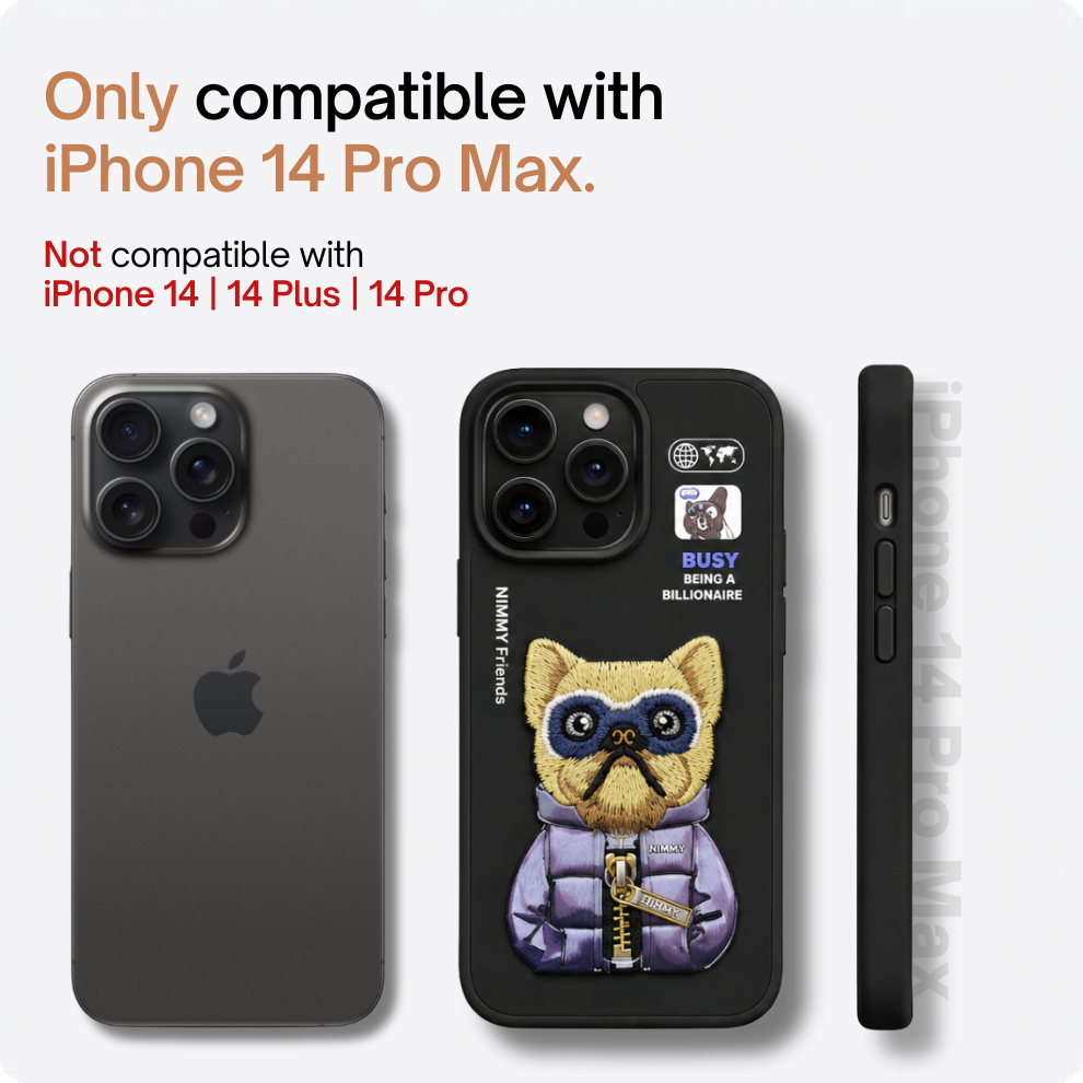 iPhone 14 Pro Max 3D Dog Case – Black
