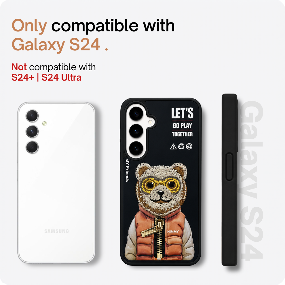 Samsung S24 3D Bear Case – Black
