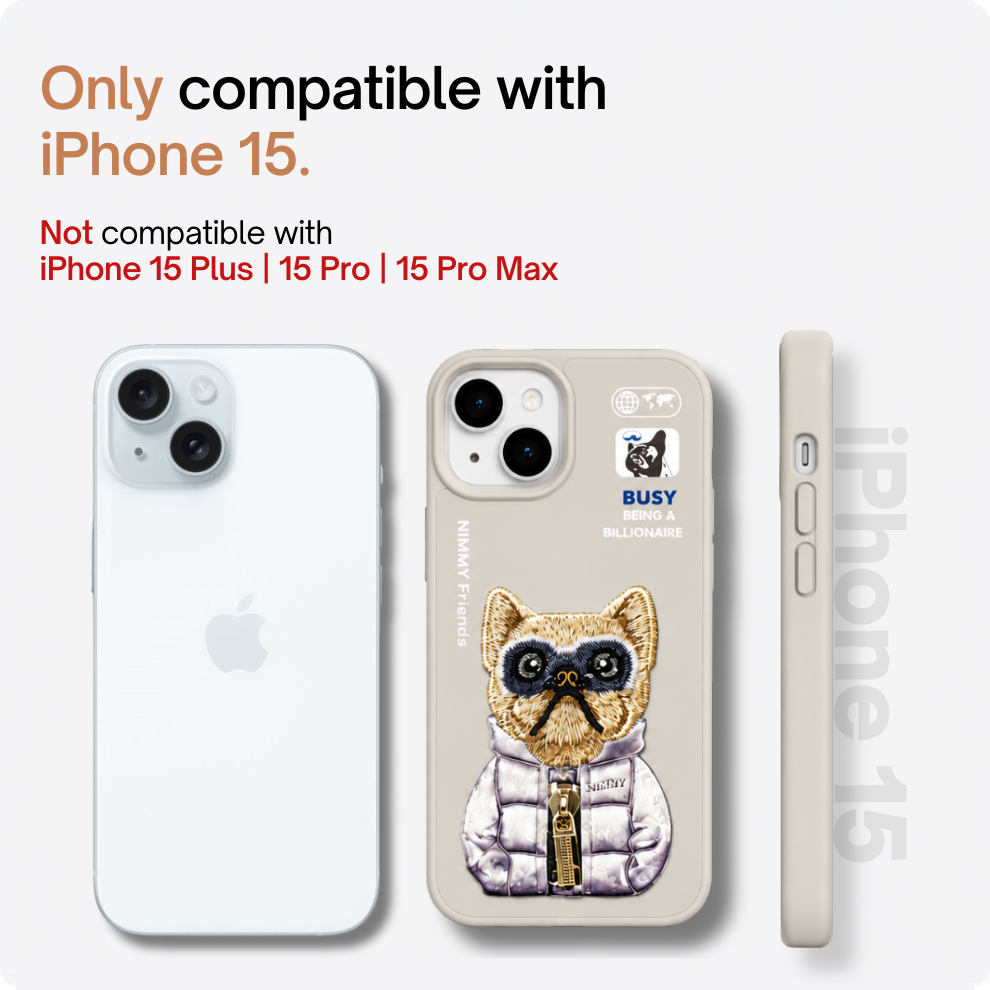 iPhone 15 3D Dog Case – Grey