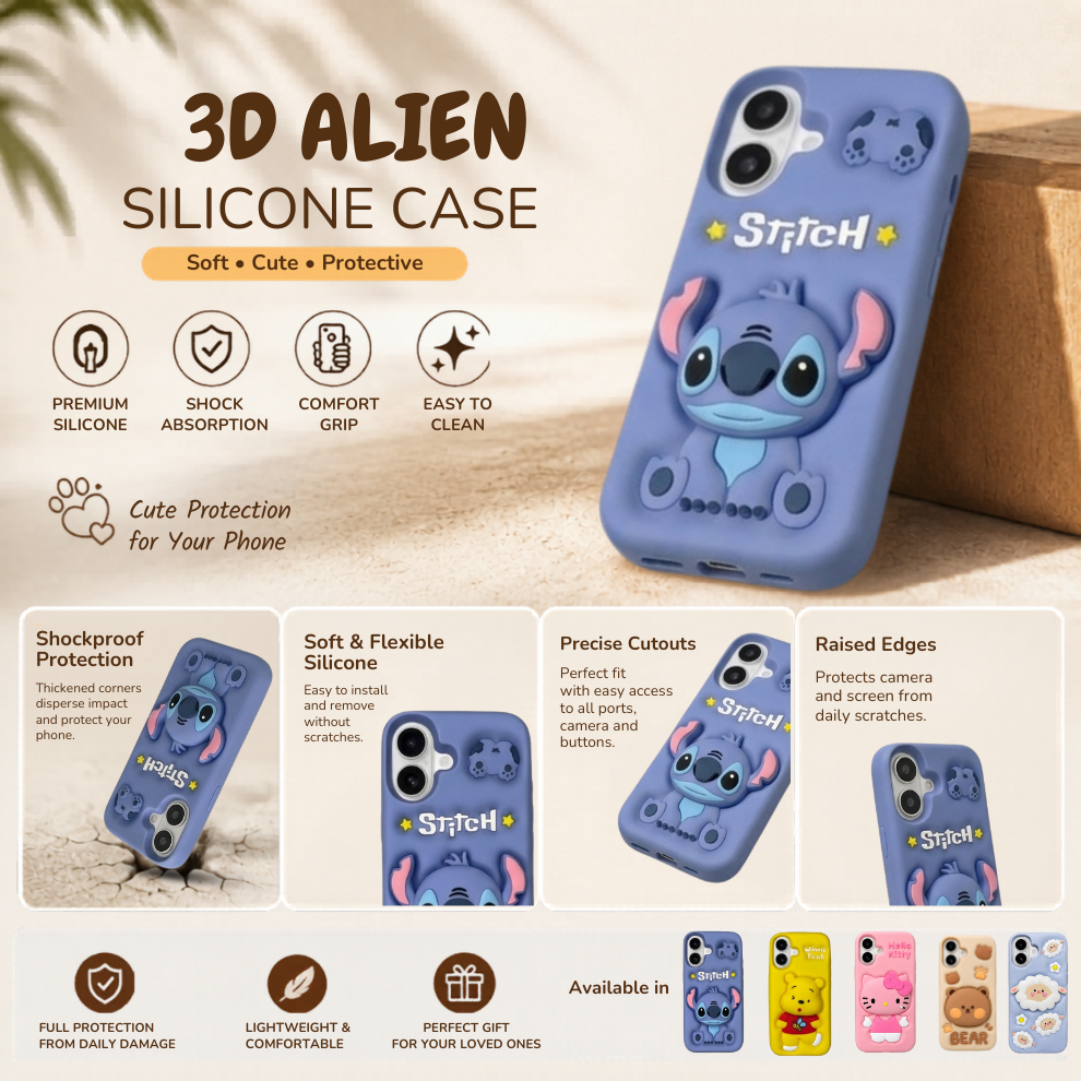 iPhone 17 Alien Soft Silicone Case – Blue