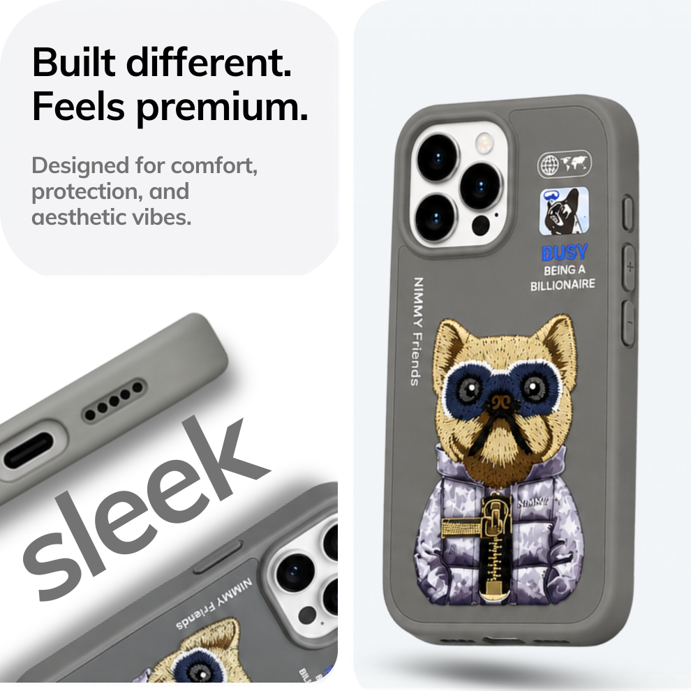iPhone 16 Pro 3D Dog Case – Grey