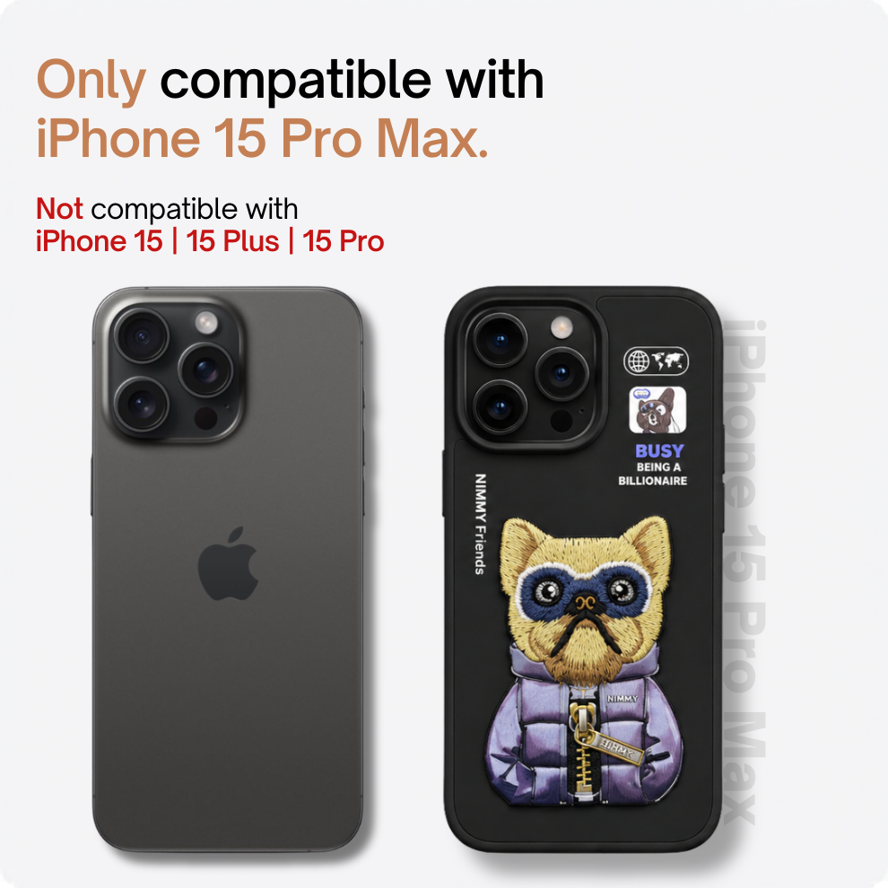 iPhone 15 Pro Max 3D Dog Case – Black