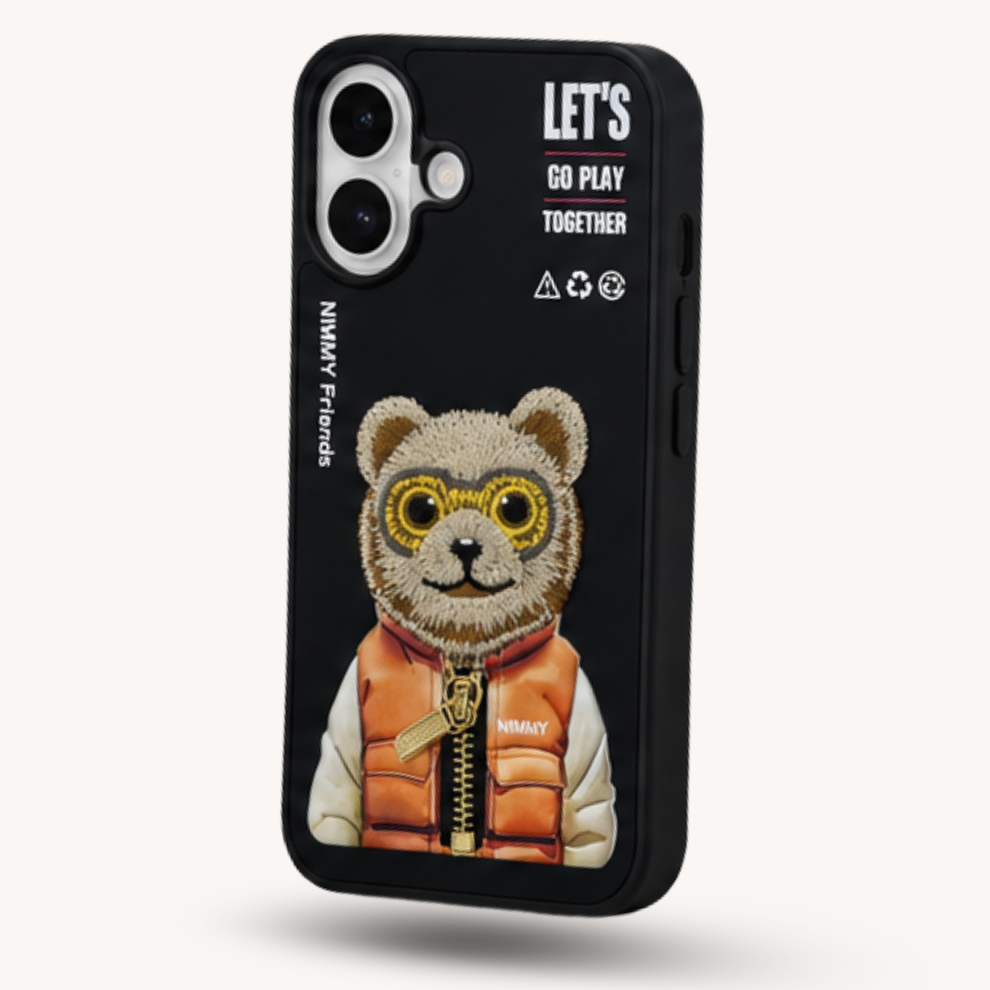 iPhone 17 3D Bear Case – Black