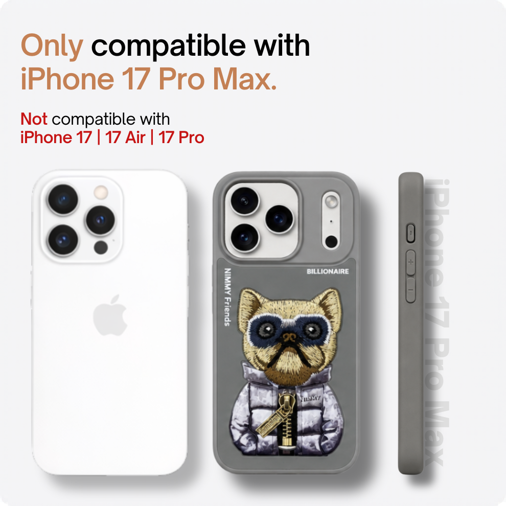 iPhone 17 Pro Max 3D Dog Case – Grey
