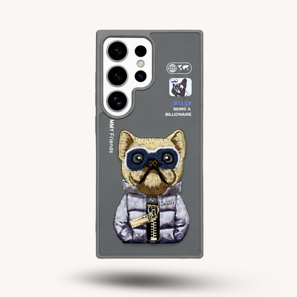 Samsung S25 Ultra 3D Dog Case – Grey