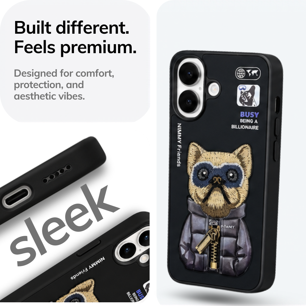 iPhone 17 3D Dog Case – Black