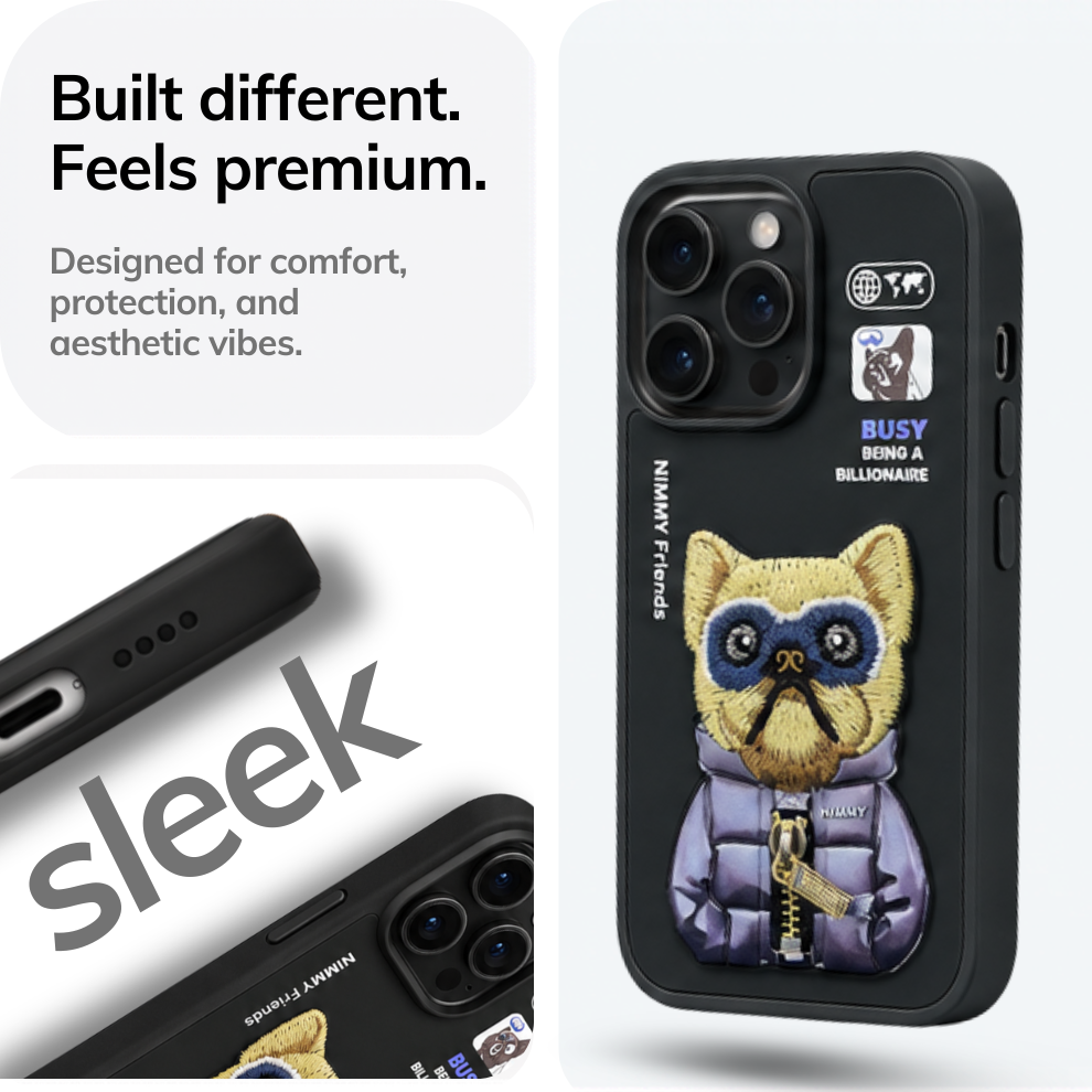 iPhone 15 Pro Max 3D Dog Case – Black