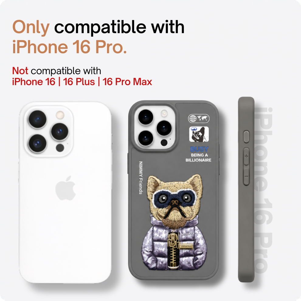 iPhone 16 Pro 3D Dog Case – Grey