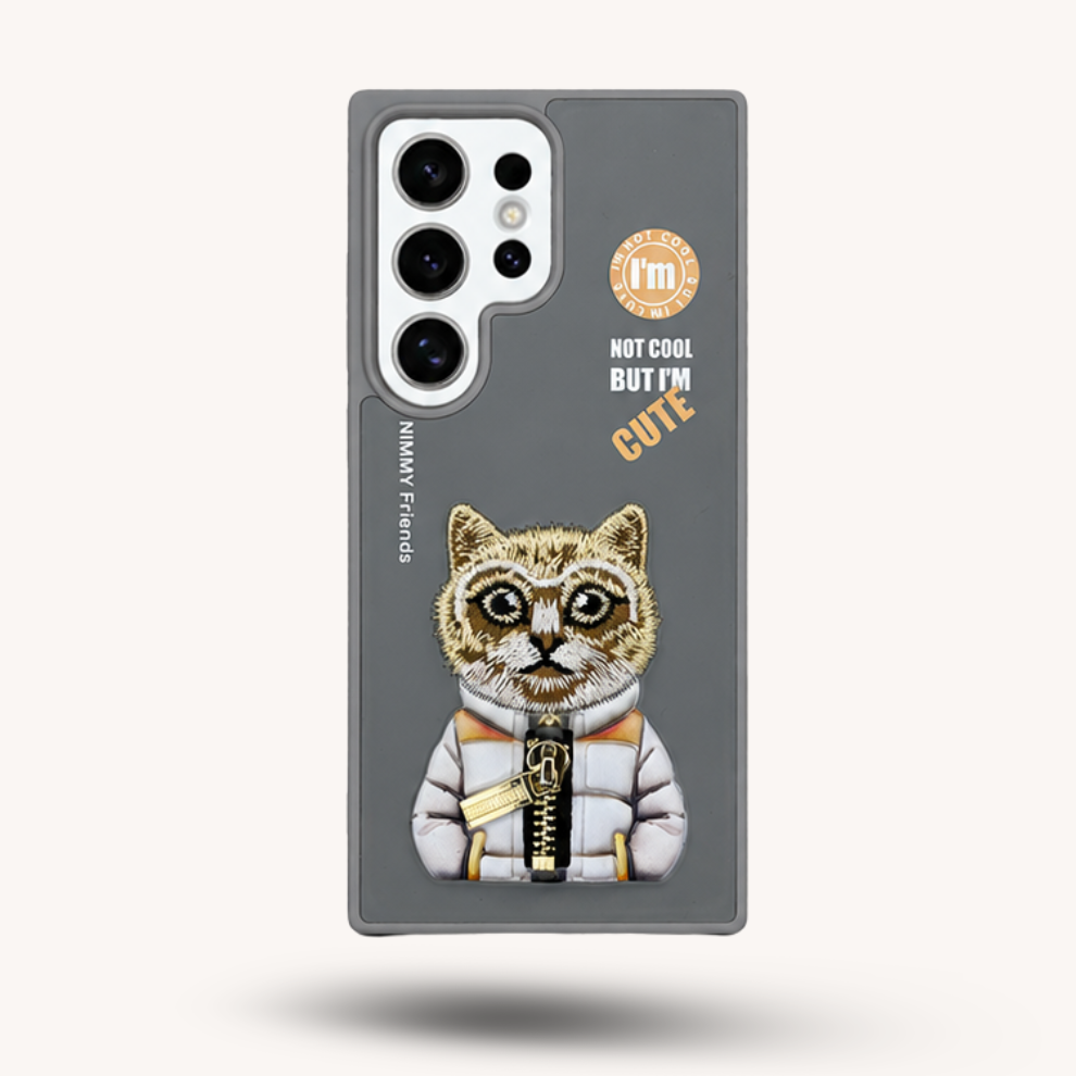 Samsung S25 Ultra 3D Cat Case – Grey