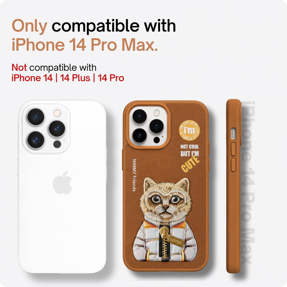 iPhone 14 Pro Max 3D Cat Case – Brown