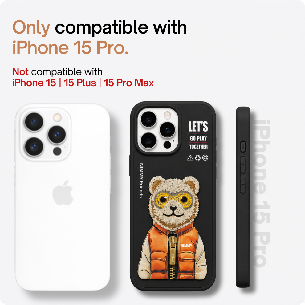 iPhone 15 Pro 3D Bear Case – Black