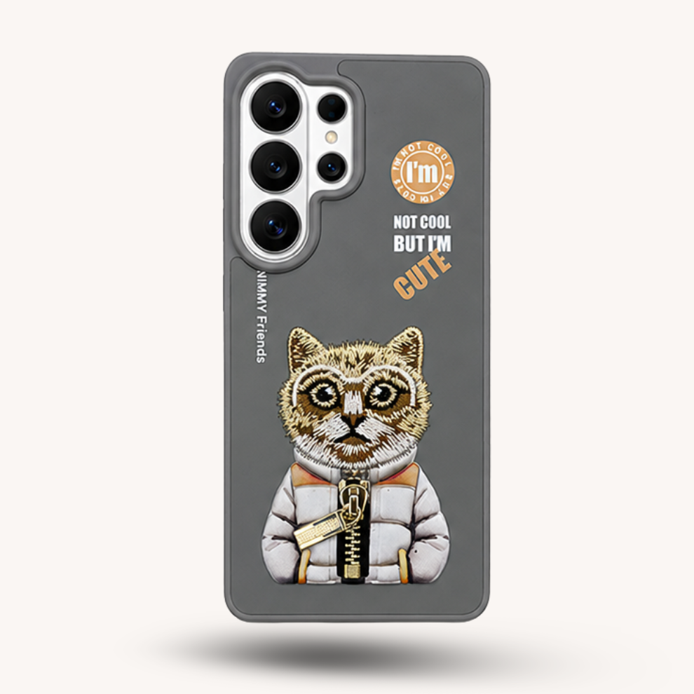 Samsung S26 Ultra 3D Cat Case – Grey