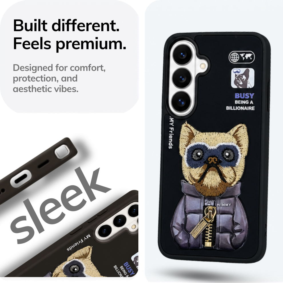 Samsung S26 3D Dog Case – Black