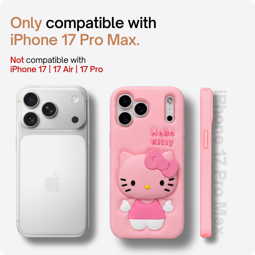 iPhone 17 Pro Max Kitty Cat Soft Silicone Case – Pink