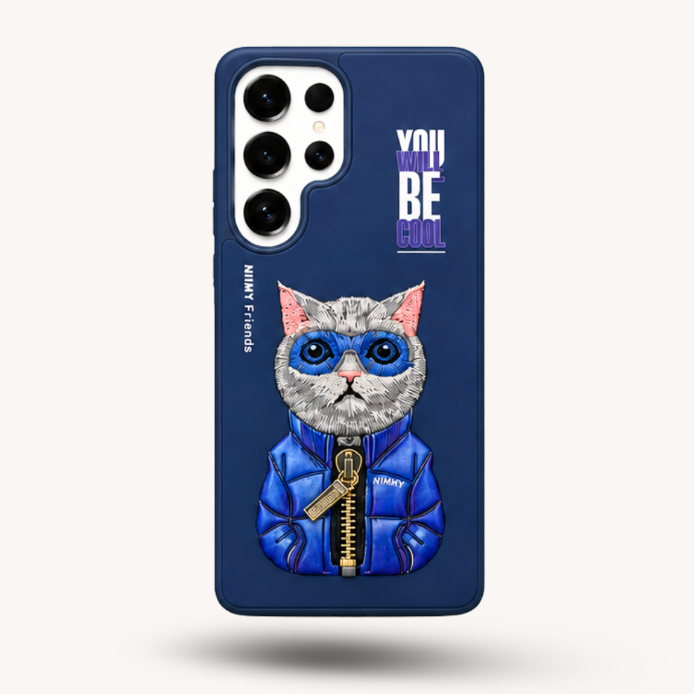 Samsung S25 Ultra 3D Cat Case – Blue