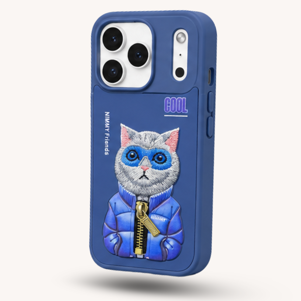 iPhone 17 Pro Max 3D Cat Case – Blue
