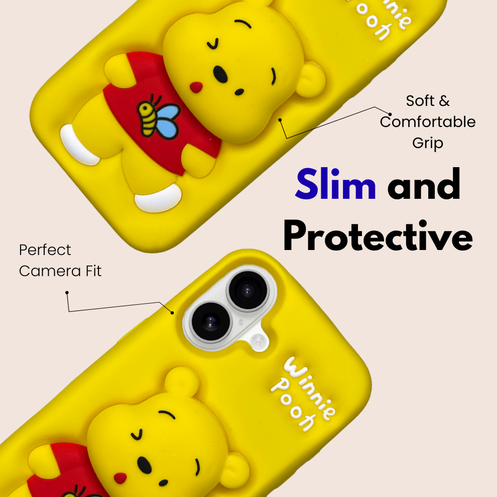 iPhone 16 Honey Bear Soft Silicone Case – Yellow