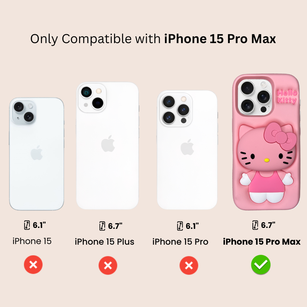 iPhone 15 Pro Max Kitty Cat Soft Silicone Case – Pink